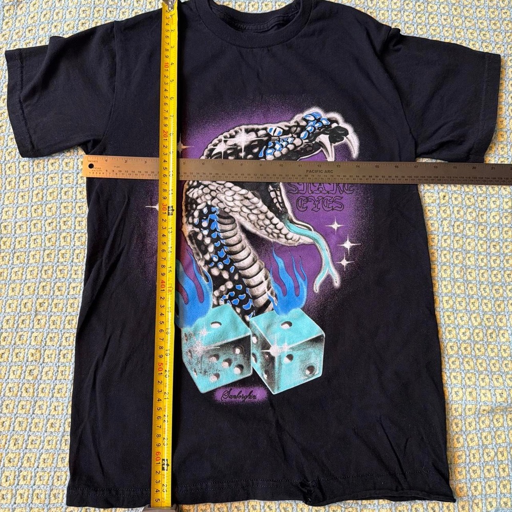 Samborghini Snake Eyes Graphic Tee Black Y2K Grunge Skater Small - Picture 4 of 6